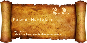 Metner Marietta névjegykártya